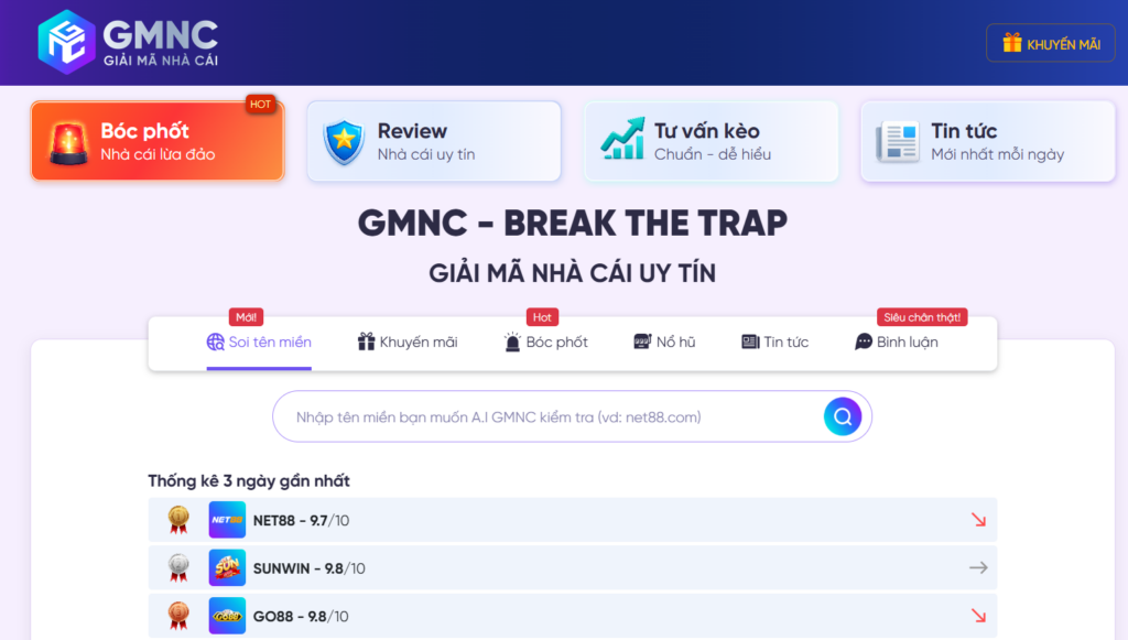 GMNC đánh giá nhà cái uy tín